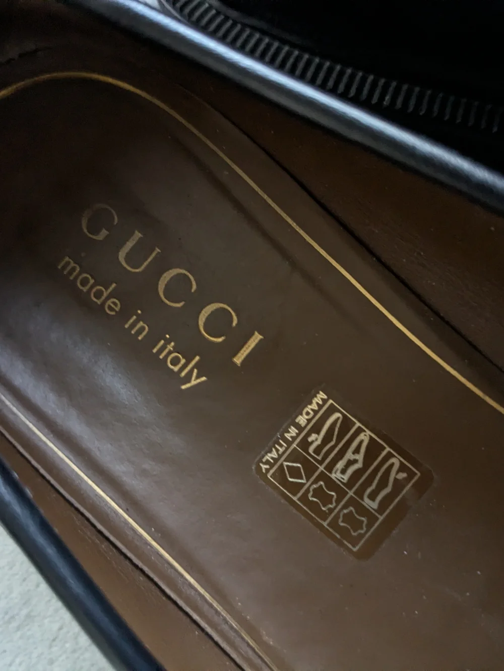 Gucci Men's Black Leather Horsebit Loafers